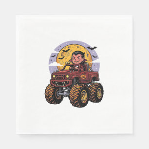 Cute Vampire Monster Truck Halloween Shirt Design_ Napkin