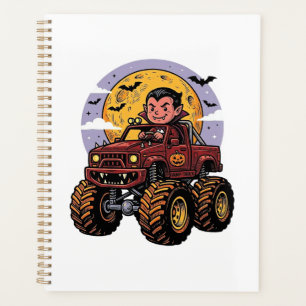 Cute Vampire Monster Truck Halloween Shirt Design_ Planner