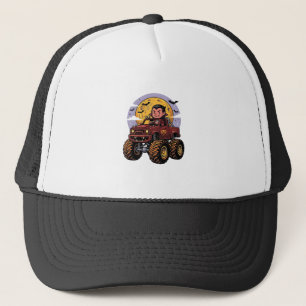 Cute Vampire Monster Truck Halloween Shirt Design_ Trucker Hat
