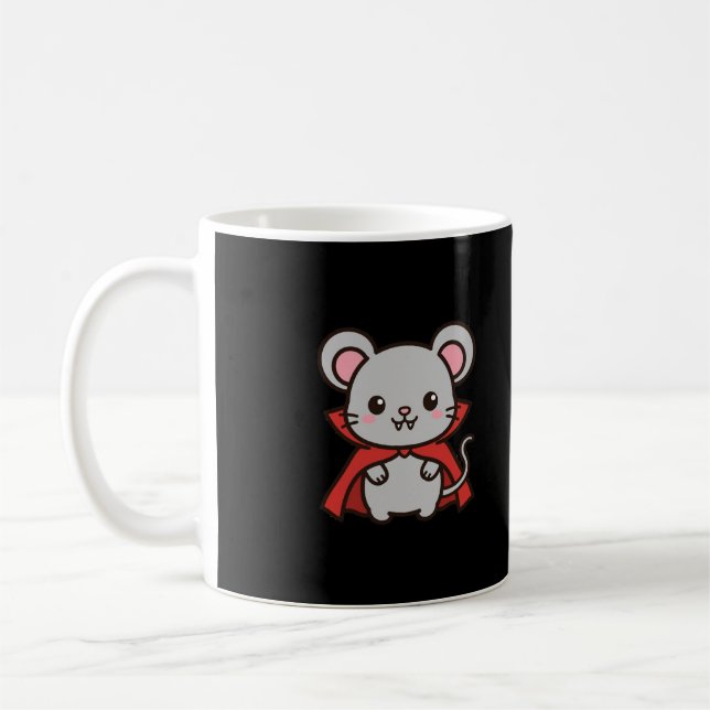 Cute Vampire Mouse Halloween Coffee Mug (Left)