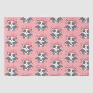 Cute Vampire Panda Bats Ghost Pink Halloween Tissue Paper