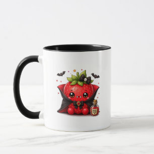 Cute Vampire Strawberry Halloween Mug