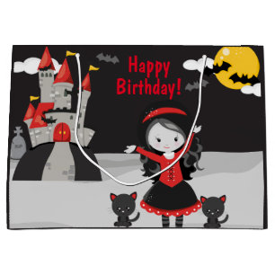 Cute Vampires Halloween Kids Spooky Birthday Large Gift Bag