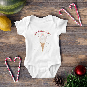Cute Vanilla Ice Cream Cone Snowman Baby Bodysuit