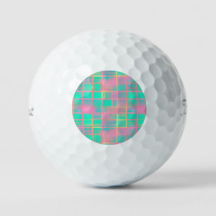 Cute Vaporwave Poolcore Pink Cyan Grid Pattern Golf Balls