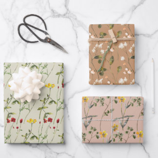Cute Variety Floral Wrapping Papers Paper Sheet
