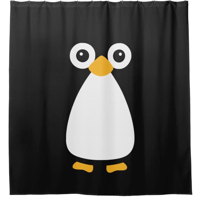 Cute Vector Penguin Shower Curtain (Front)