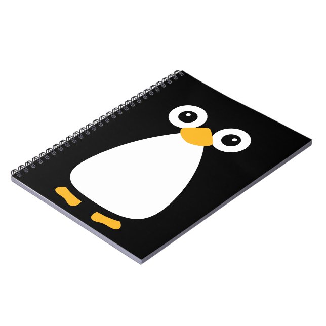 Cute Vector Penguin Spiral Notebook (Left Side)