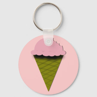 Cute Vector Strawberry Ice Cream Key Ring