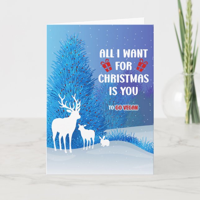 Cute Vegan Christmas Card (Front)
