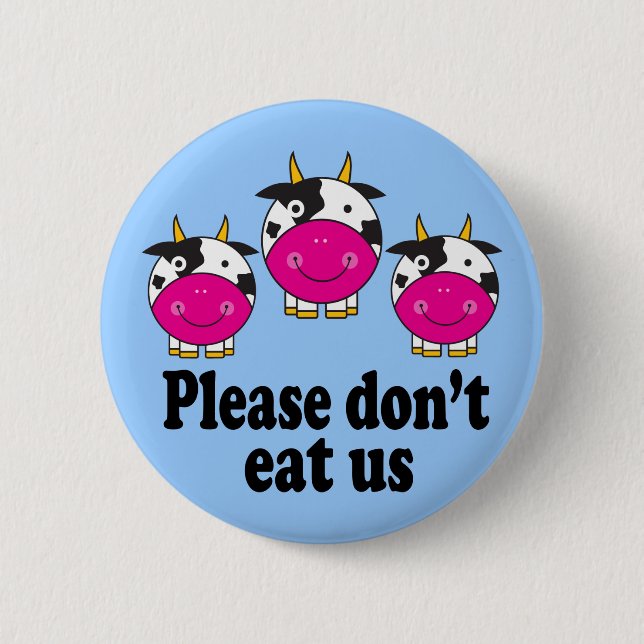 Cute Vegan Cows Button (Front)