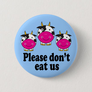 Cute Vegan Cows Button