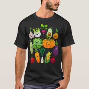Cute Vegetable Art Men Women Healthy Veggie Vegan T-Shirt