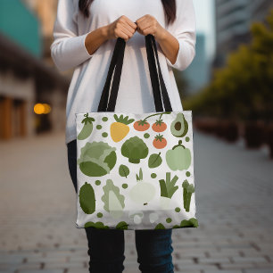 Cute Vegetable Farmers Market Trendy Eco-Friendly Tote Bag