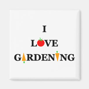 Cute Vegetable Gardener Saying and Cartoon Veggies Magnet