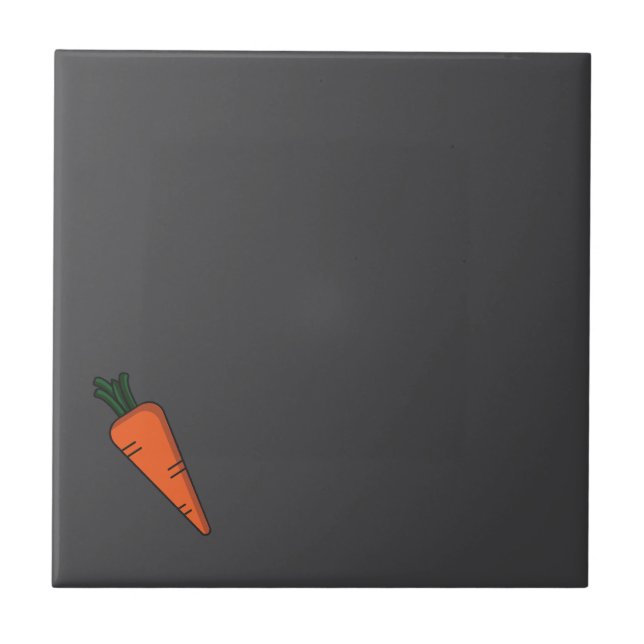 Cute vegetables carrot  grey pattern  tile (Front)