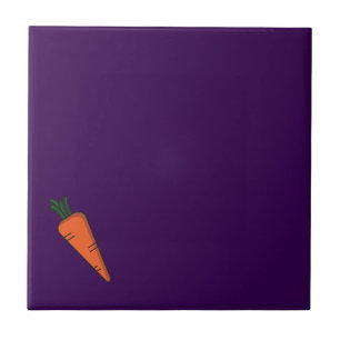 Cute vegetables carrot purple pattern tile