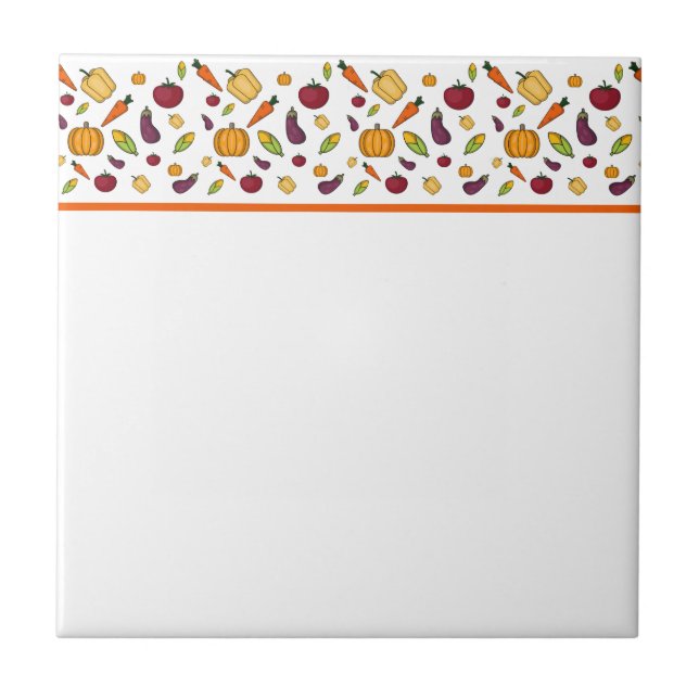 Cute vegetables pattern  tile (Front)