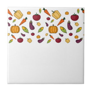 Cute vegetables pattern tile