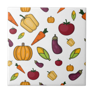 Cute vegetables pattern tile