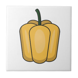 Cute vegetables sweet pepper pattern tile