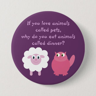 Cute Vegetarian / Animal Rights Customisable 7.5 Cm Round Badge