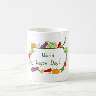 Cute Vegetarian Day Minimalist Romantic Coffee M Mug