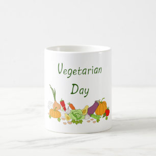Cute Vegetarian Day Minimalist Romantic Coffee M Mug