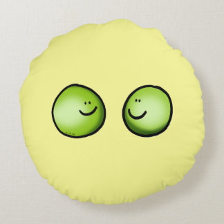 cute veggie peas friends round cushion