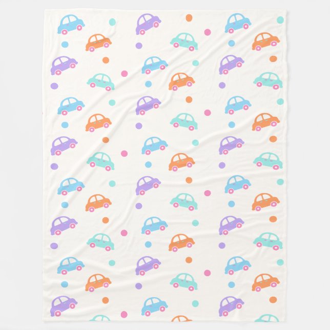 Cute Vehicle Seamless Design Fleece Blanket (Front)