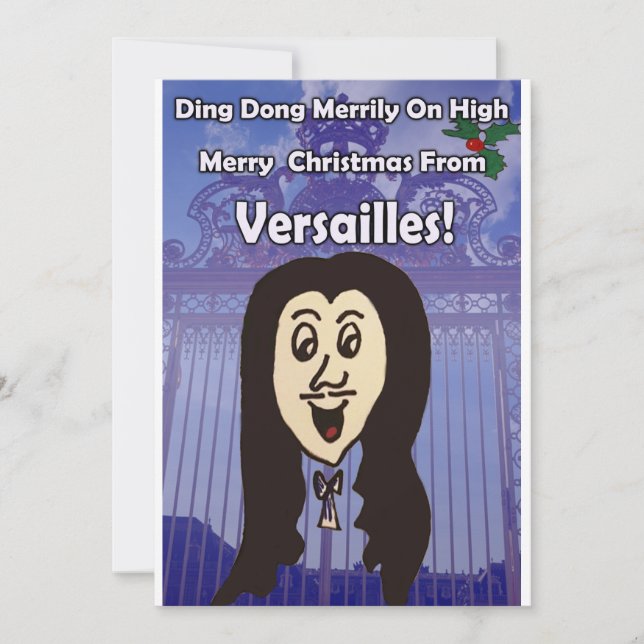 Cute Versailles Cartoon Christmas Card (Front)