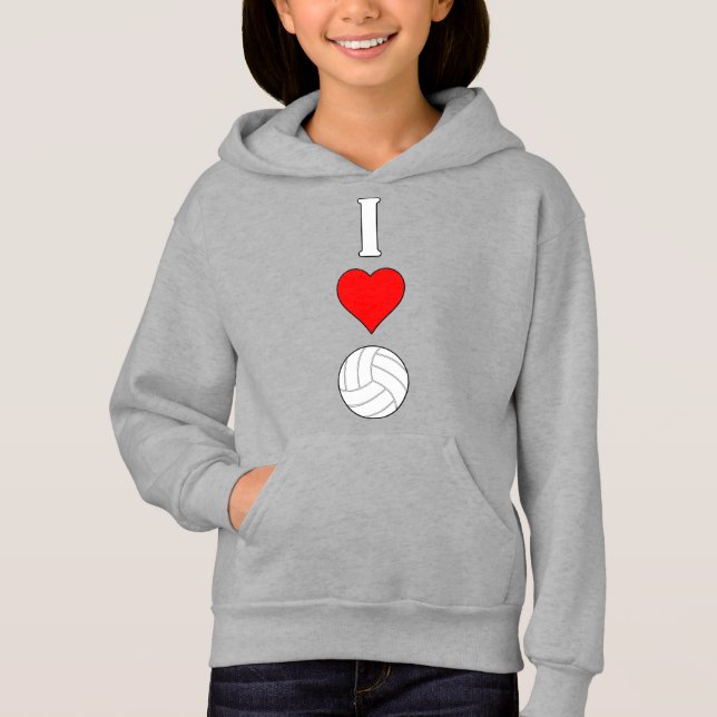 Cute Vertical I Love/Heart Volleyball Girls Sports (Front)