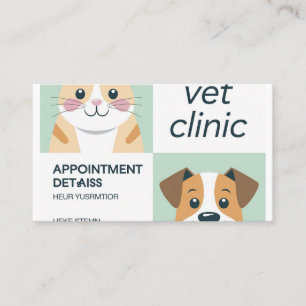 Cute Vet Clinic Appointment Cards – Adorable Pet P