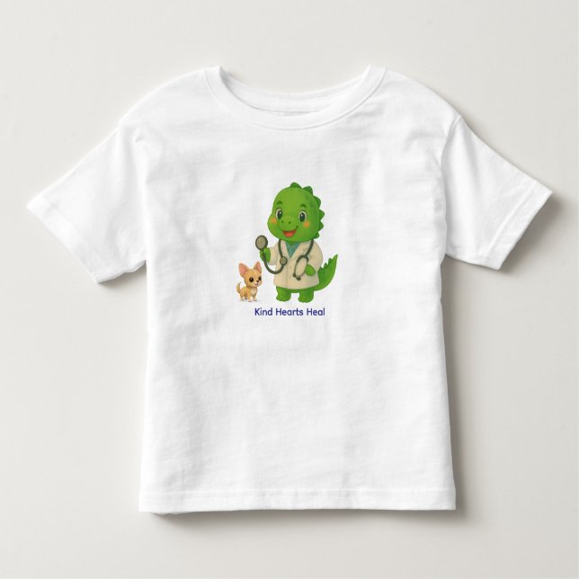 Cute Vet Dinosaur – Dino Jobs Toddler T-Shirt (Front)