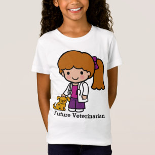 Cute Veterinarian Girl with puppy T-Shirt
