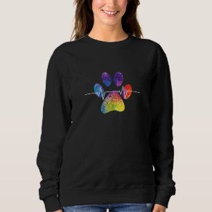 Cute Veterinarian Rainbow Paw Print Hebeat Vet Tec Sweatshirt