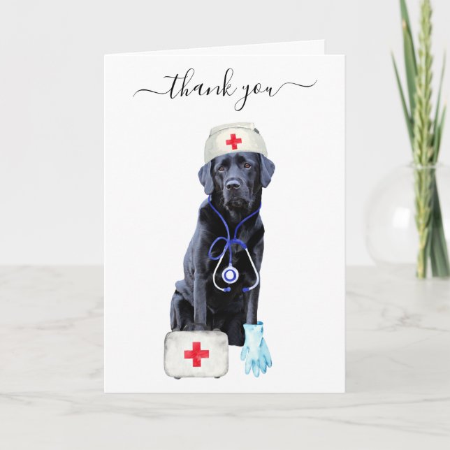 Cute Veterinary Dog Veterinarian Appreciation  Thank You Card (Front)