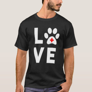 Cute Veterinary  I Love Animals Vet Tech Gift Idea T-Shirt