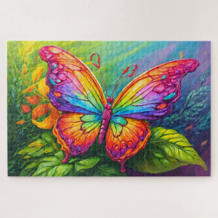 Cute Vibrant Artistic Butterfly Art Jigsaw Puzzle