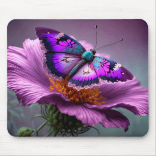 Cute Vibrant Butterfly Illustration Mouse Pad