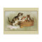 Cute Victorian cat bathing kittens in bath tub