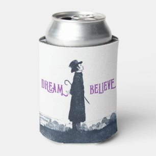 Cute Victorian Man Dream Believe Quote Can Cooler
