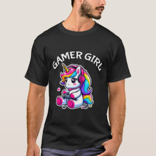 Cute Video Game Gaming Unicorn Gamer Girl 1 T-Shirt