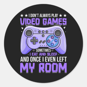 Cute Video Game Lover Gaming Player For Boys Kids  Classic Round Sticker