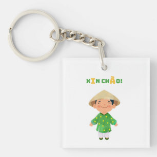 Cute Vietnamese "Xin Chào!" Keychain