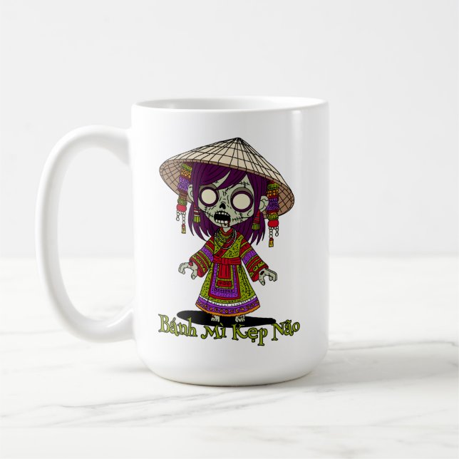 Cute Vietnamese Zombie Coffee Mug (Left)