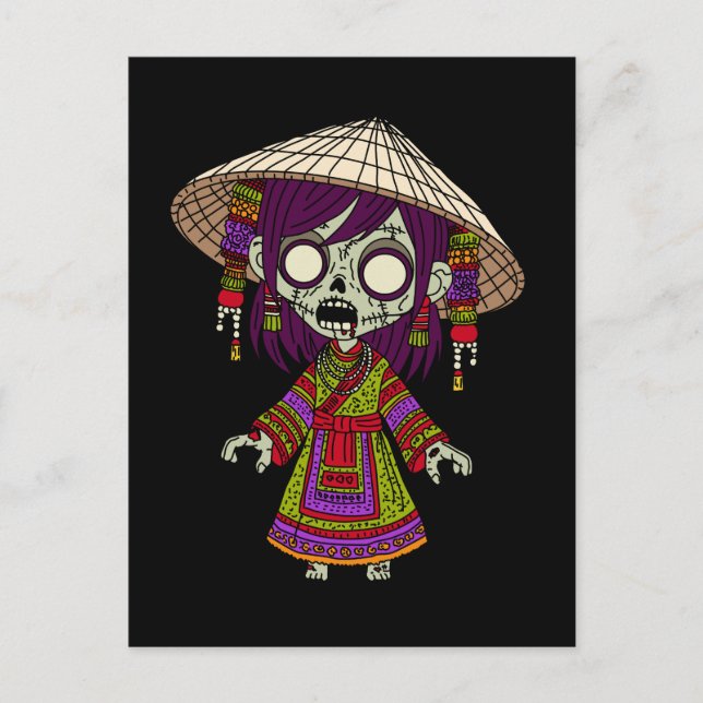 Cute Vietnamese Zombie Postcard (Front)