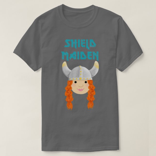 Cute Viking Shield Maiden T-Shirt (Design Front)