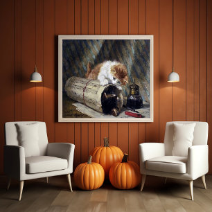 Cute Vintage ( 1886 ) Two Kittens Poster