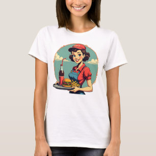 Cute Vintage 1950s Carhop Retro for Women T-Shirt